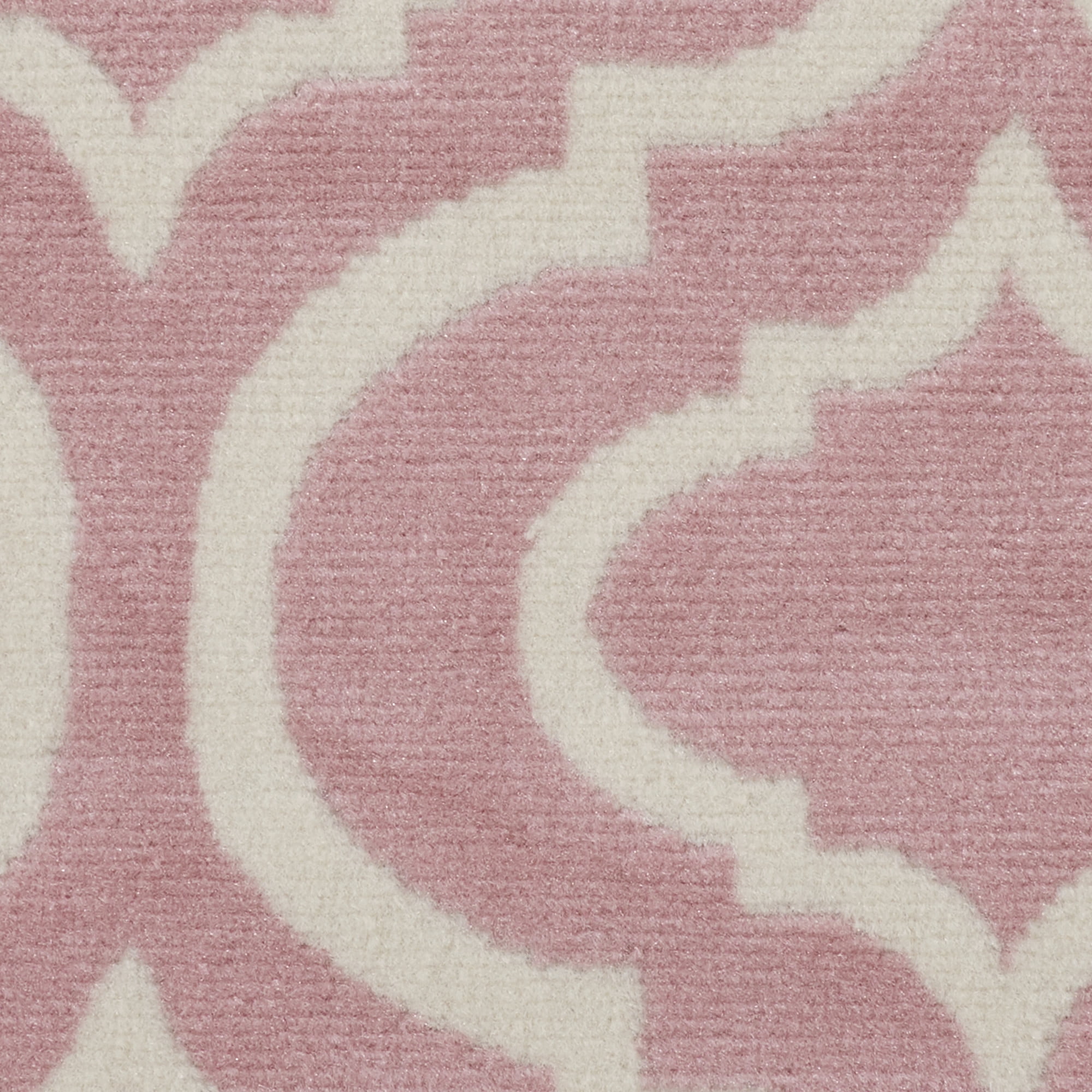Nourison Bliss Transitional Moroccan Pink 5'3" x Round Area Rug, (5' Round)