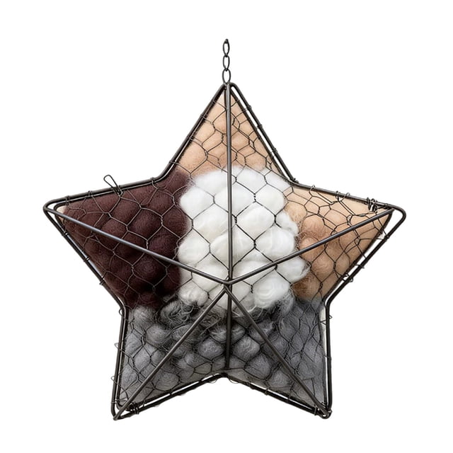 Handmade Fiber Heart Bird Refillable Shape with Nesting Materials for Garden Summer Fowl and Animal Lovers