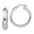 thumbnail image 1 of Leslie's 925 Sterling Silver Rhodium-plated Hoop Earrings; for Adults and Teens; for Women and Men, 1 of 3