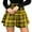 Yellow, variant on Women's A-Line Mini Skirt High Waist Plaid Pleated Skirts Casual Classical Skirt