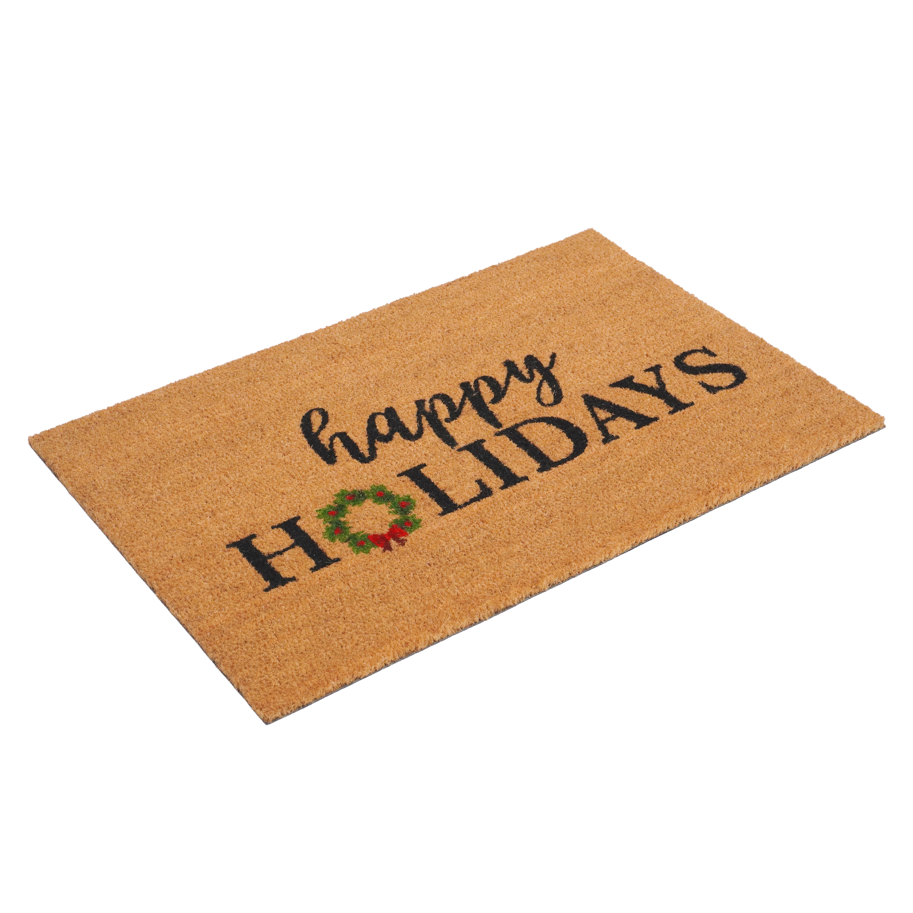 Happy Holidays Christmas Wreath Doormat,24"x36"