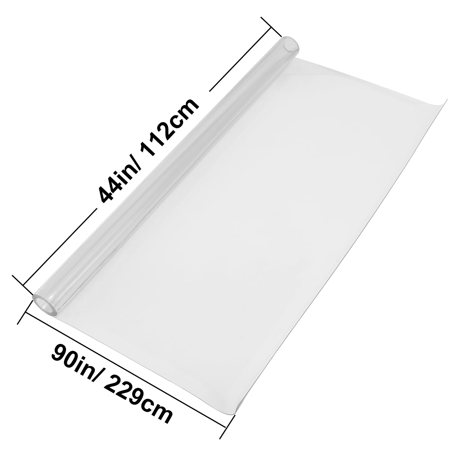 KFFKFF PVC Table Shield, Dimensions 44"x90"x0.06", Transparent Rectangle Desk Overlay, Resistant to Water and Oil, Suitable for Dining Tables, Coffee Tables, Kitchen Counters, Dressers, Cabinets