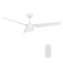 Smaair 52" White Ceiling Fan with LED Light Kit & Remote Control for Smart Home