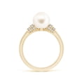 thumbnail image 2 of ANGARA Freshwater Cultured Pearl & Pave-Set Diamond Ring in 14K Yellow Gold for Women | June Birthstone, Birthday, Anniversary, Jewelry Gift for Women | Pearl Ring, 2 of 9
