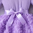 thumbnail image 6 of oqasdz Girls Dresses Elegant Solid Color with Rose Pattern Floral Design for Daily Wear Birthday Holiday Party Dress, 6 of 6