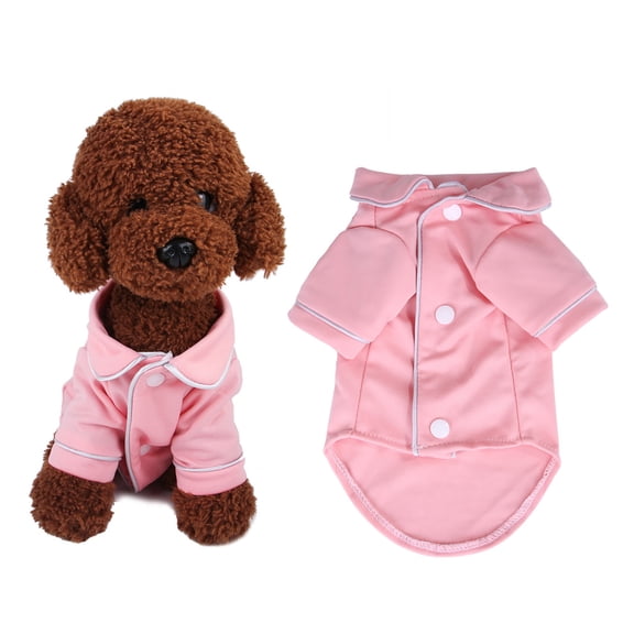 Small Dog Cats Pajamas Silk, Soft Pet Shirts Loungewear Puppy Clothes, Cats Sleepwear Shirt(Pink)S