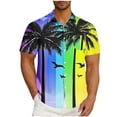 thumbnail image 2 of Horkkom Mens Summer Shirts Short Sleeve Casual Hawaiian Shirt with Pocket Palm Tree Print Button Up Beach Shirts, 2 of 6