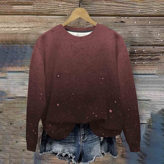 Ailaofu Women's Crew Neck Sweatshirt Long Sleeve Tops Casual Loose Pullover Sweatshirts