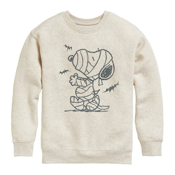 Peanuts - Snoopy Mummy And Bats - Toddler & Youth Crewneck Fleece Sweatshirt