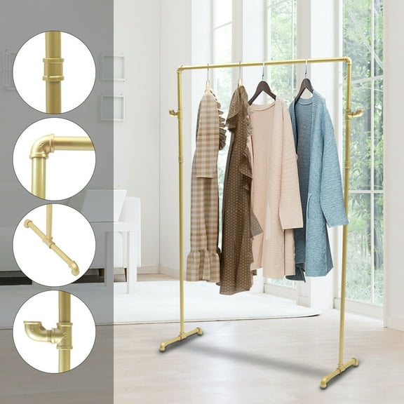 CNCEST Clothing Garment Rack Metal Clothes Stand Hanger Rack with 2 Side Hook 42.5"