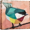 thumbnail image 3 of PixonSign Canvas Print Wall Art Geometric Style Teal & White Robin Birds Wildlife Illustrations Modern Art Rustic Closeup Colorful Multicolor Ultra for Living Room, Bedroom, Office - 16"x16", 3 of 5