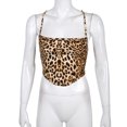 thumbnail image 4 of Fortune Débardeur Court Femme Léopard Dos Nu Bandage à Lacets Camisoles Top, 4 of 9