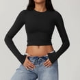 thumbnail image 5 of Camiseta de manga larga para Yoga para mujer, ropa Sexy ajustada para gimnasio, camisetas deportivas, camisetas de entrenamiento para correr, Top de Yoga con realce para ciclismo, 5 of 5
