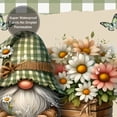 thumbnail image 6 of LVRLVR Gnome Shower Curtain & Rug Set, Green Gingham Floral Fabric, 70.8×70.8, 6 of 9