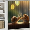 thumbnail image 5 of Gorgeous Snails 4 Pcs Shower Curtain Sets with Non-Slip Rugs Toilet Lid Cover and Bath Mat, Fantasy Colorful Fun Soft Animal Bathroom Decor Set Waterproof Shower Curtains with 12 Hooks, 5 of 8