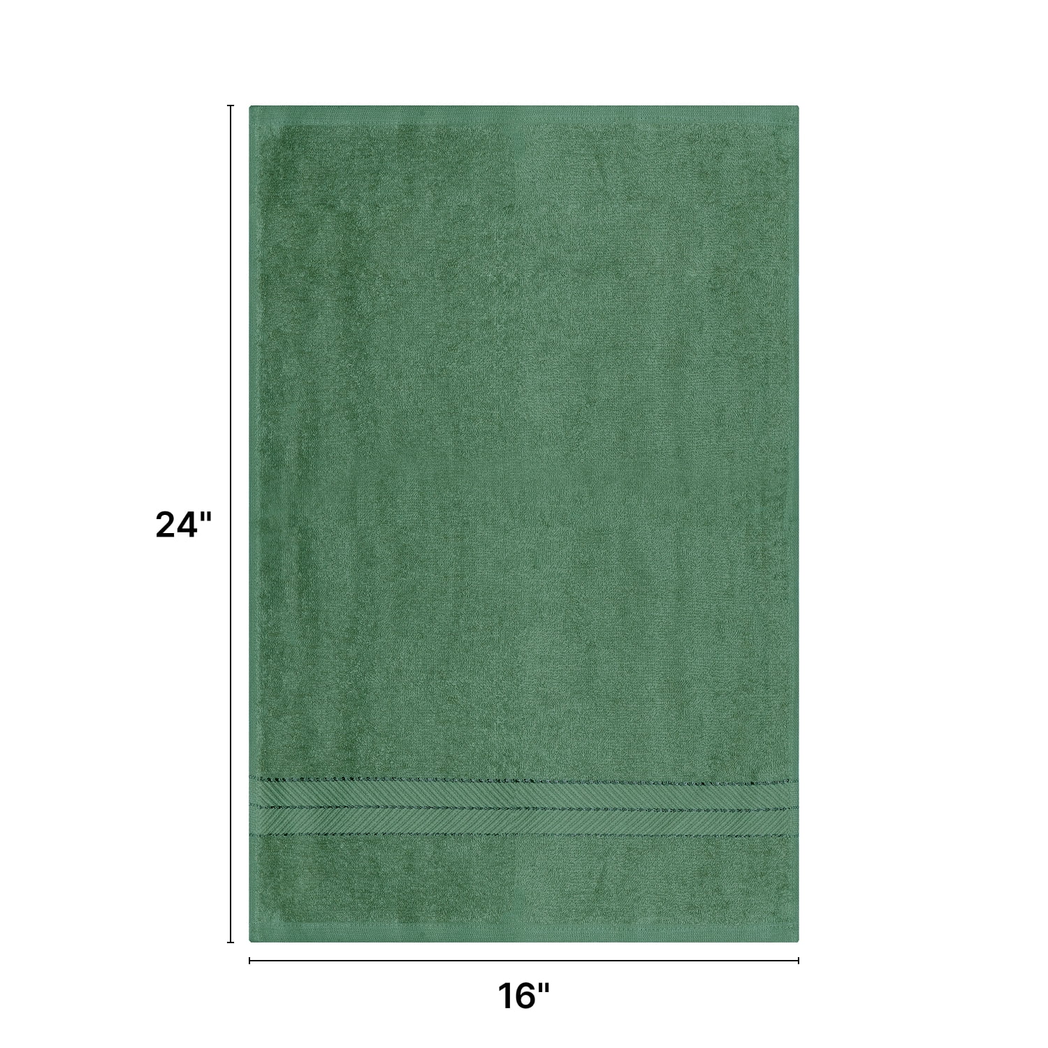 Casa Lino 6Pc Hand Towels for Gym & Spa (24" x 16") 100% Cotton, 400GSM, Ultra Soft & Absorbent (Malachite Green)