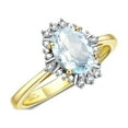 thumbnail image 4 of RYLOS Rings for Women 14K Yellow Gold Ring with 7X5MM Oval Gemstone &  Sparkling Diamonds March Aquamarine Jewelry Size 7, 4 of 8