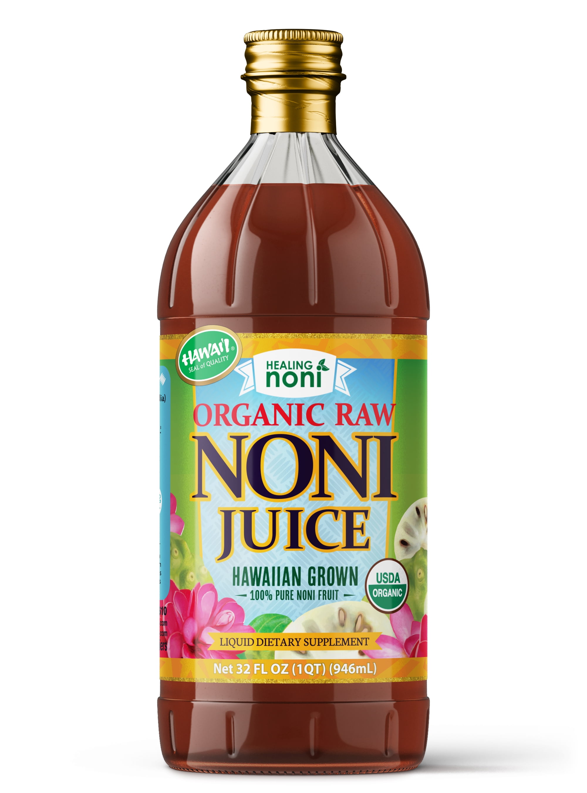 Healing Noni RAW (Unpasteurized) Organic Hawaiian Noni Juice 32oz