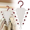 thumbnail image 2 of Umbrella Shaped Closet Hanger Organizer, Multi Prong Wardrobe Storage Hanger, V-Type Multi Hook Clothes Rack, Flexible Hanging Sturdy Plastic Hanger, Multifunctional Storage Hanger 2Pcs, 2 of 8