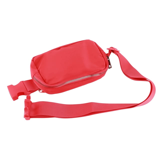 Riñonera ajustable para aventuras al aire libre, correr, senderismo: riñonera grande y elegante de color rojo para mujer