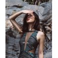 thumbnail image 3 of Cismea Trajes de BañO de Una Pieza para Mujer Malla con Cuello en V Monokini Trajes de BañO Control de Barriga Trajes de BañO（Verde） Cismea bañador, 3 of 4