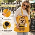 thumbnail image 4 of Pawpeek Bag, Pet Peek Carrier Bag, Cute Dew Head Bee-Shaped Pet Shoulder Bag, Portable Breathable Cat Carrier Pet out Bag for Small Cat Dog Outdoor Travel Camping (Bee, L), 4 of 6