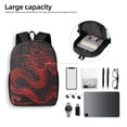 thumbnail image 5 of Goofa Red Dragon On Black Pattern 17in Student Backpack - School, Travel, Work Bookbag -Laptop Backpack,Water Resistant College School Computer Bag, 5 of 6