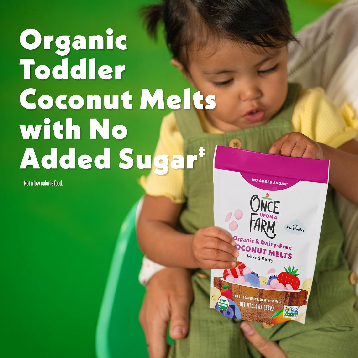 Once Upon A Farm Organic Coconut Melts with Probiotics, Mixed Berry, Dairy Free, Non GMO, Kosher, 1 Ounces (Pack of 8)