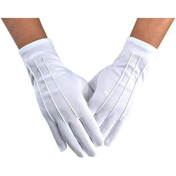 XINQIHANG JISEN Men Police Formal Tuxedo Honor Guard Parade Nylon Cotton Gloves 26cm