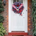 thumbnail image 5 of Clearance! 16In Patriotic Front Door Hanging Flag Wreath With Pendant Holiday Decor Entryway Decor for 4th Of July Memorial Day Veterans Day Front Door Porch Wall Mantel Entryway Home Party Decor, 5 of 6