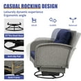 thumbnail image 6 of Seizeen Patio Furniture Set on Sale, 3 Pieces Outdoor Rattan Swivel Gliders Rocker w/Coffee Table, Wicker Patio Bistro Chair Set for Front Porch, Rocking Conversation Set w/Thickened Cushions, Navy, 6 of 10