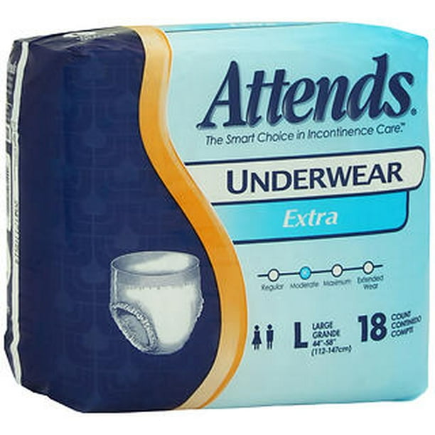 Attends Incontinence Underwear, Heavy Absorbency, Large, 18 Count ...