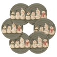 thumbnail image 7 of Yayeee 6 PCS Drink Coasters with Holder Set Woven Absorbent Round Tabletop Hot Pad, Gray Snowmen, 7 of 7