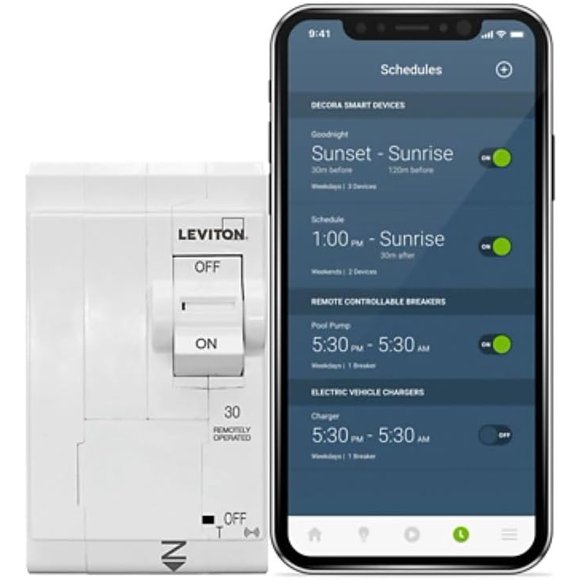 Leviton Smart Branch Circuit Breaker, 30 Amp, 2-Pole, 2nd Gen, LB230-ST, White