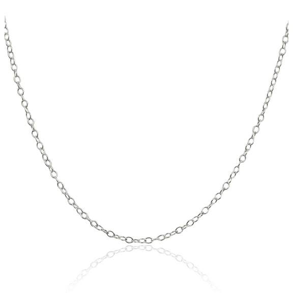925 Sterling Silver 2.25mm Oval Cable Rolo Link Chain Belcher Necklace