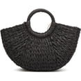 thumbnail image 2 of CoCopeaunts Women Straw Bag Large Woven Tote Bag with Pendant Round Handle Tote Retro Purse Hobo Summer Beach Handbag, 2 of 5