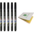 thumbnail image 1 of Juego de bolígrafos Tombow Fudenosuke con pincel suave, 5 bolígrafos con notas adhesivas, 1 of 6