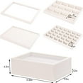 thumbnail image 5 of Coward Stackable Jewelry Trays Organizer Set with Clear Lid, Trays for Drawer, Earring Necklace Bracelet Ring Display Organizer (beige(ring+12girds+30girds+The glass lid)), 5 of 6