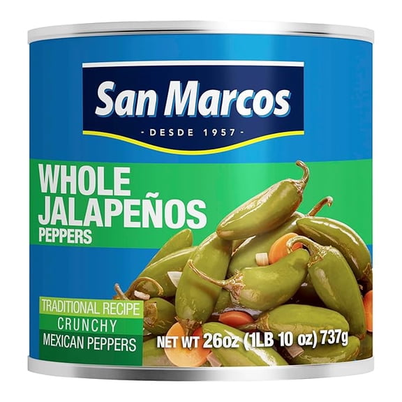 Pack of 1 San Marcos Whole Jalapeno Peppers, 26 Ounce