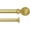 Gold, variant on eTeckram 5/8" Double Curtain Rod with Balle Finials,Pewter,28‘’-48‘’