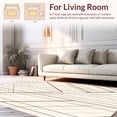 thumbnail image 2 of ODIKA 3'x5' Machine Washable Non-Slip Area Rug, Elegant Interlocking Zigzag with Delicate Detailing High Traffic Rug with Pad, Beige, 352072, 2 of 8