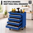 thumbnail image 5 of Memoryfield Rolling Tool Chest Cart with 4 Drawers, Wheels, Lockable Storage Cabinet & Hooks, Blue, 5 of 8