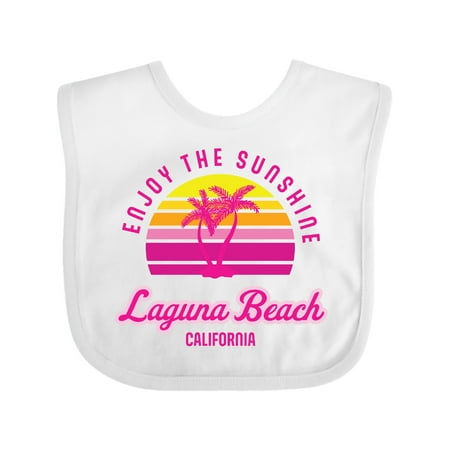 

Inktastic Summer Enjoy the Sunshine Laguna Beach California in Pink Gift Baby Boy or Baby Girl Bib