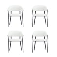 thumbnail image 1 of Belle White Textured Leatherette Dining Chair with Metal Legs - Set of 4, 1 of 8