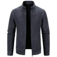 thumbnail image 4 of LMOIPLI Men's Polar Fleece Jacket Full Zip Long Sleeve Solid Color Jackets Fall Winter Casual Warm Stand Collar Coat Pockets for Hiking Outdoor Gray S, 4 of 5
