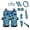 Blue Hibiscus Floral Pattern, variant on Leopard Honeycomb Decoration 14 Pack Car Accessories Set, with Car Seat Covers Steering Wheel Cover Side Mirror Protector, Compatible with Van