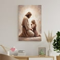 thumbnail image 5 of Jesus canvas wall mural, Jesus and a praying girl, Christian religious tranquility prayer canvas art print, suitable for prayer rooms, living rooms, bedrooms, kitchens., 5 of 8