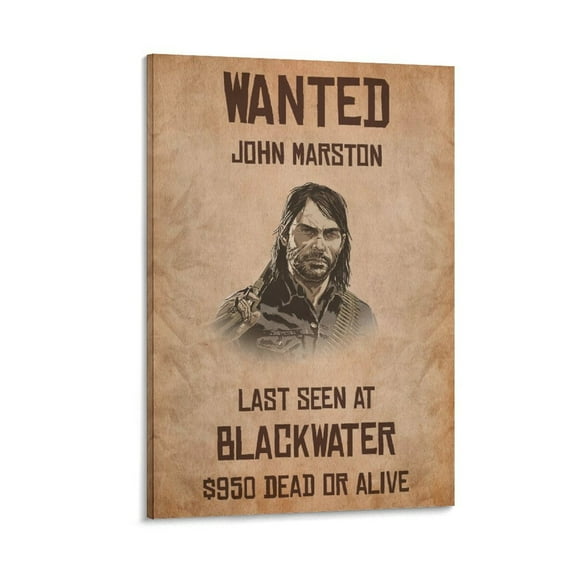 John Marston Wanted Poster Picture Print Canvas Poster Wall Paint Art Posters Decor Modern Home Artworks Gift 16x24inch(40x60cm)