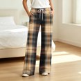 thumbnail image 2 of Kezqiaxn Bottoms for Women Fashion Plaid Elastic Waist Drawstring Casual Pajama Pants with Pockets Women's Clothing Multicolor D XL, 2 of 7