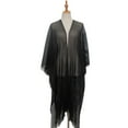 thumbnail image 4 of Women's Filigree Fringe Cape Solid Color Transparent Thin Scarf Polyester Oversized One Size Shawl Wrap, 4 of 5